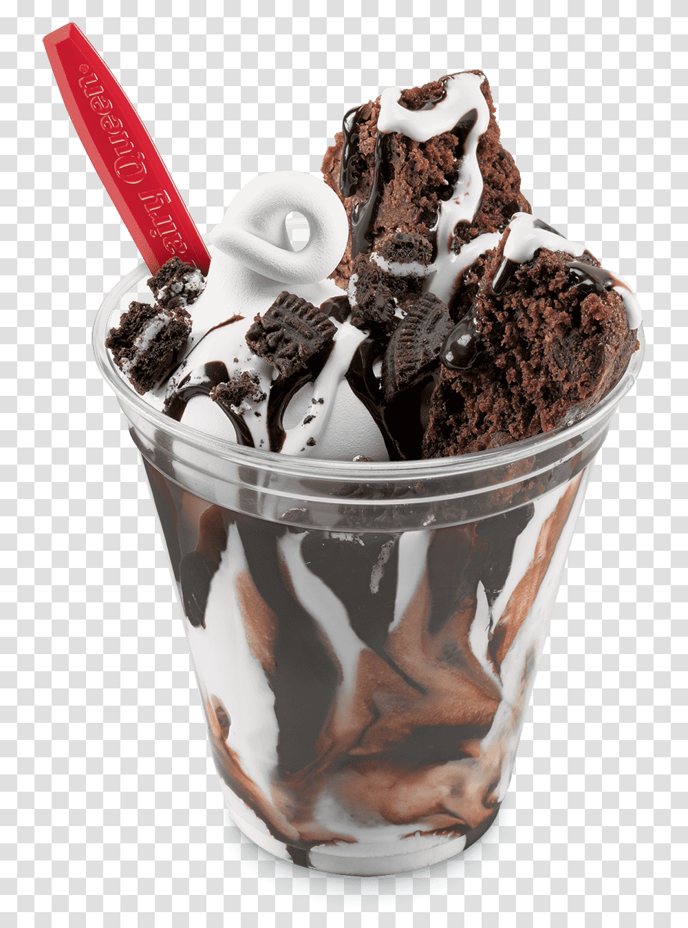 Brownie And Oreo Cupfection Dairy Queen Menu Dairy Queen Brownie Cupfection, Cream, Dessert, Food, Creme Transparent Png