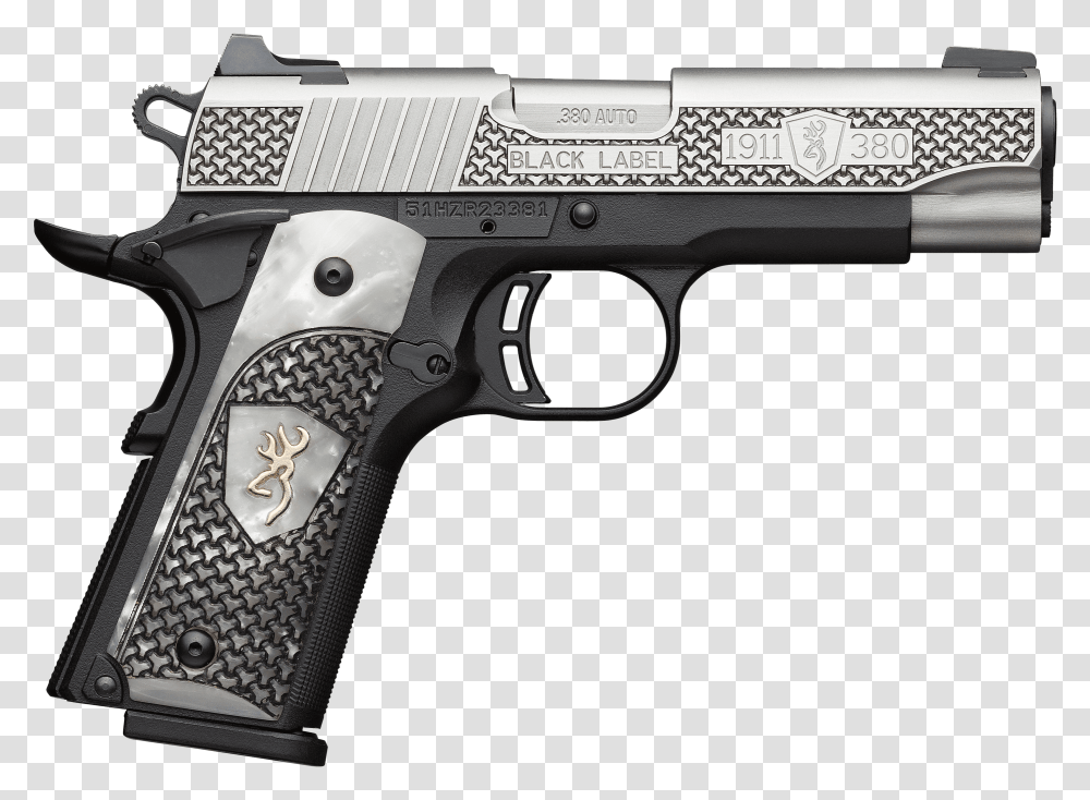 Browning 1911 Black Label 380 Pro, Gun, Weapon, Weaponry, Handgun Transparent Png