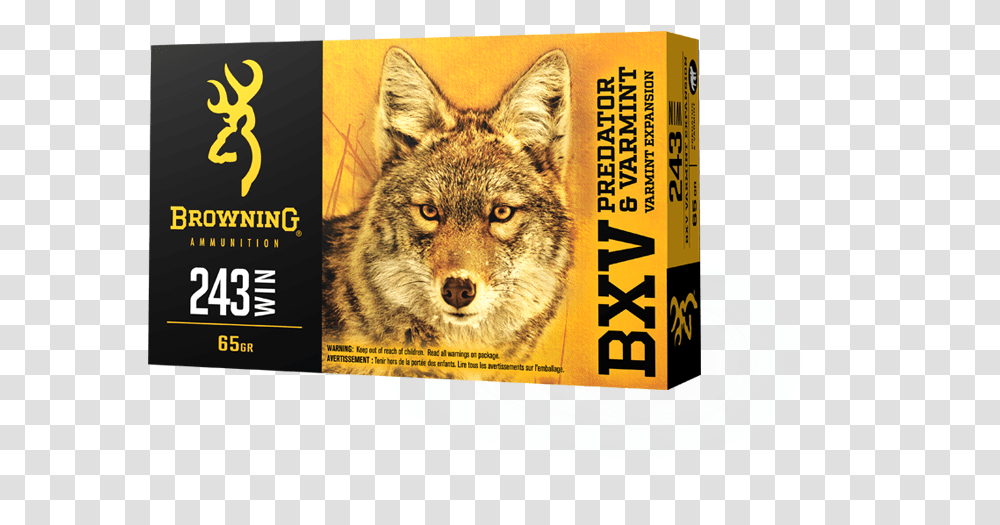 Browning 243 Bxv Ammo, Coyote, Mammal, Animal, Advertisement Transparent Png