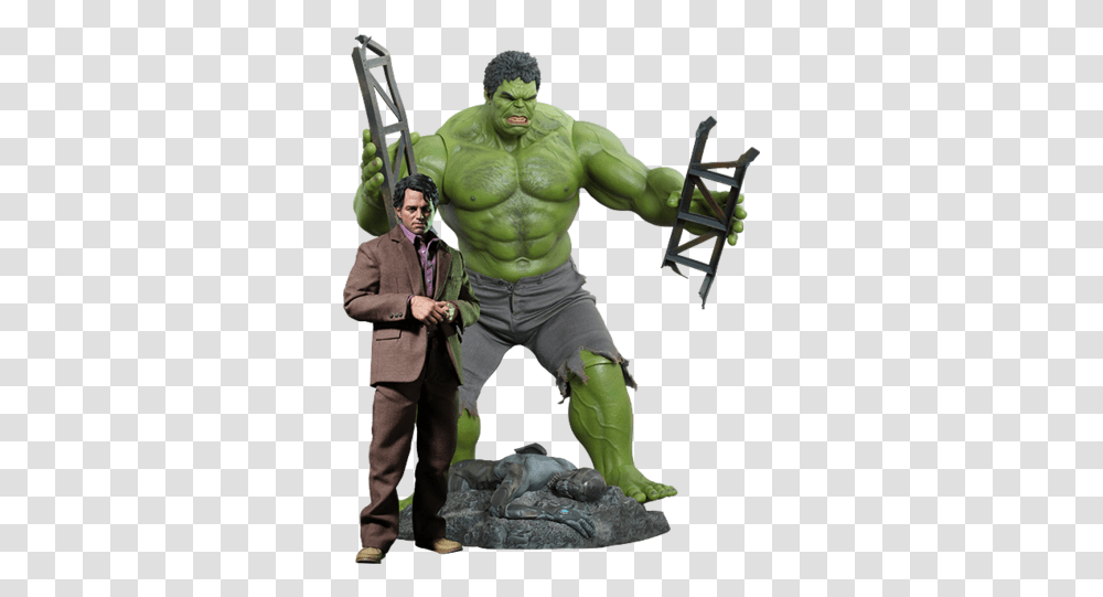 Bruce Banner And Hulk Sixth Scale Figure Set Hot Toys De Hulk, Person, Clothing, Outdoors, Man Transparent Png