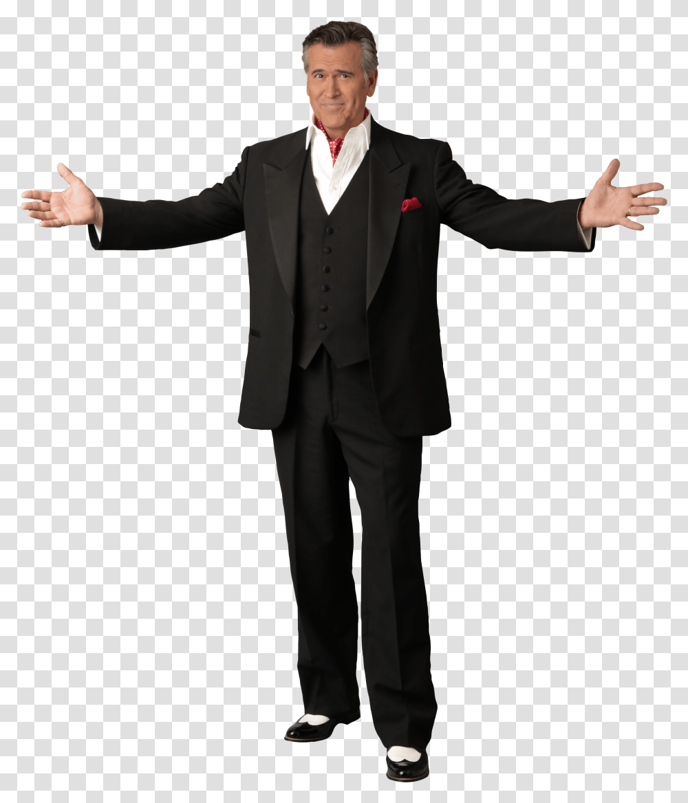 Bruce Campbell Expand Man Dressed As Scarecrow, Suit, Overcoat, Person Transparent Png