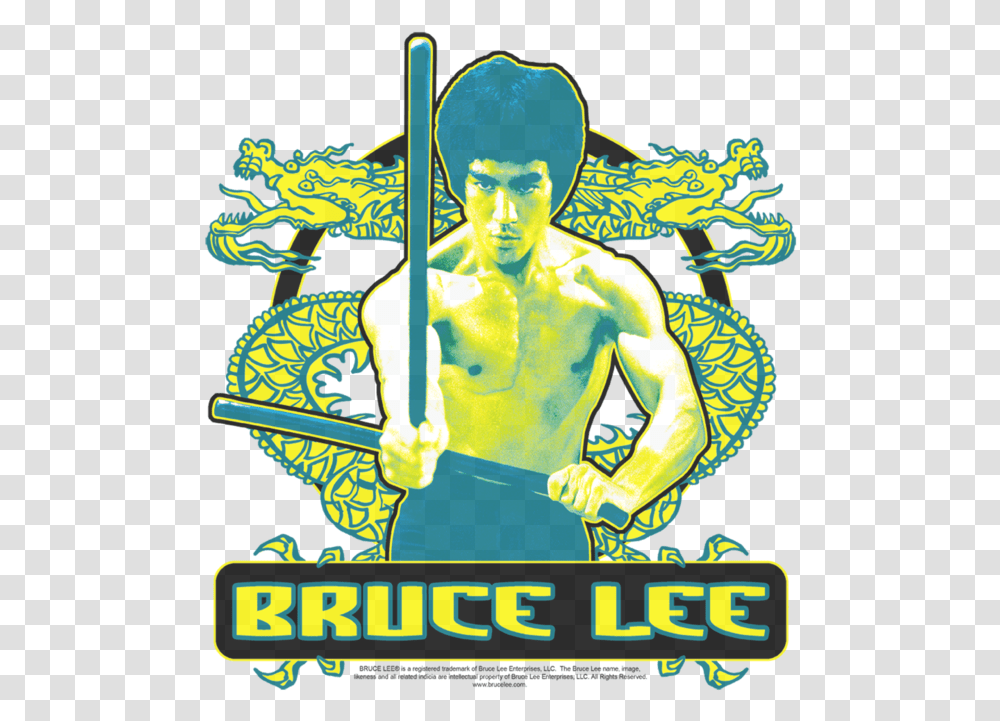 Bruce Lee Double Dragons T Shirt Size M Download Poster, Person, Human, Advertisement, Flyer Transparent Png