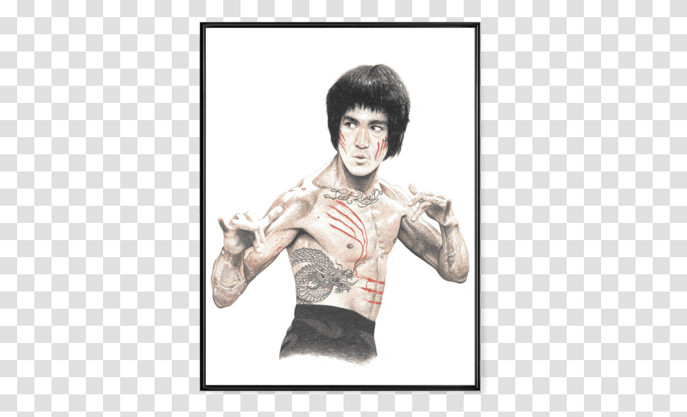 Bruce Lee, Person, Face, Drawing Transparent Png