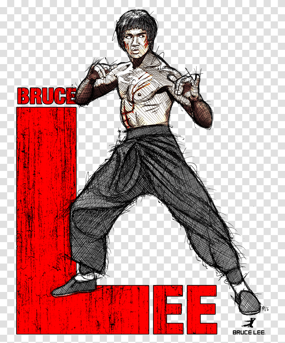Bruce Lee Sketch B Download Illustration, Ninja, Person, Poster, Advertisement Transparent Png