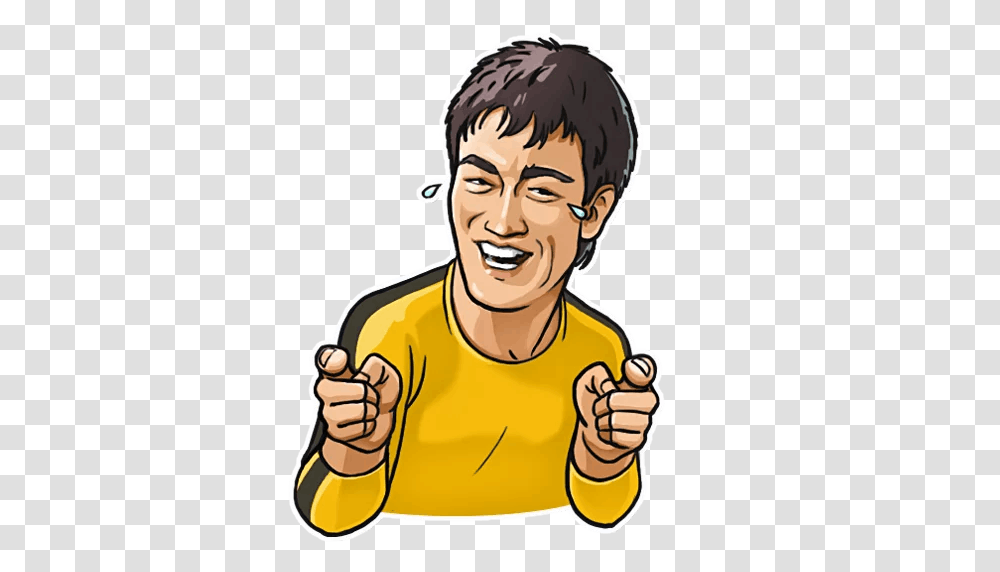 Bruce Lee Stickers Set For Telegram, Person, Hand, Sport, Face Transparent Png