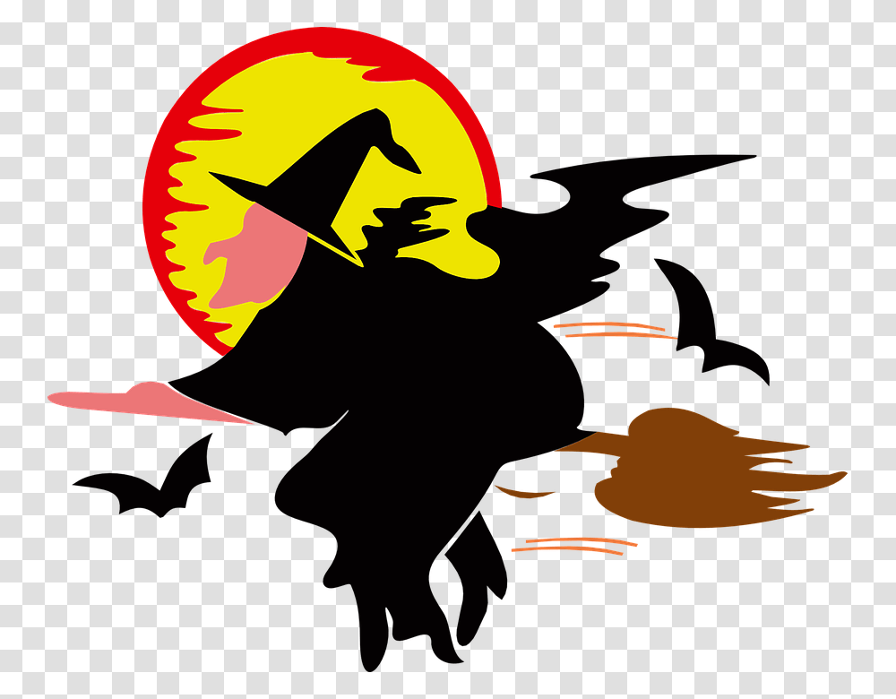 Bruja Escoba Halloween Vacaciones Magia Mujeres Witch Animated, Star Symbol, Logo Transparent Png