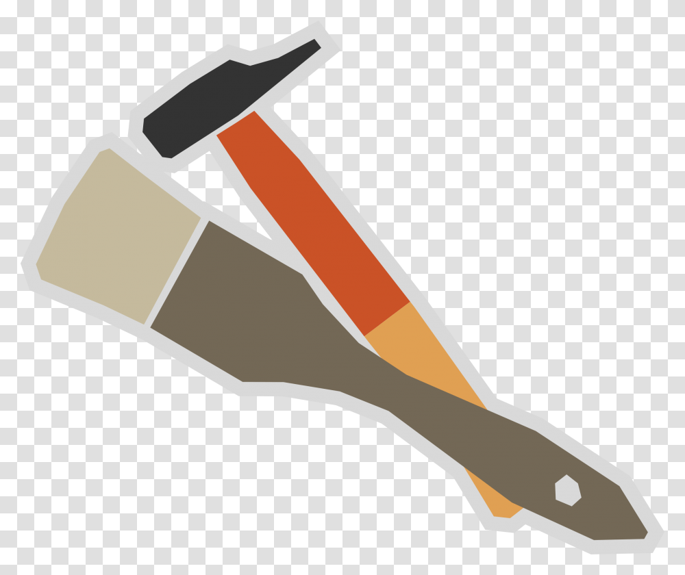 Brush And Hammer Vector Clipart Image, Axe, Tool Transparent Png