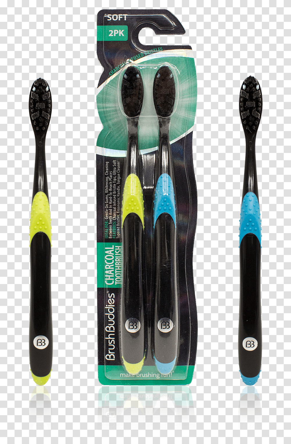 Brush Buddies Charcoal Toothbrush, Tool Transparent Png