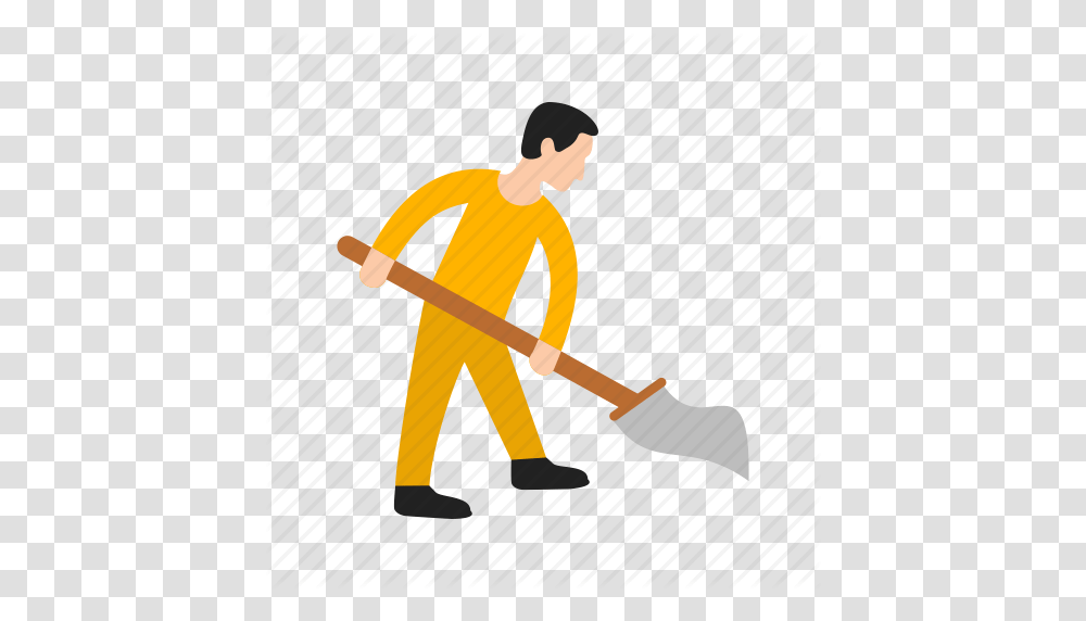Brush Cleaning Floor House Man Sweep Sweeping Icon, Tool, Person, Human, Shovel Transparent Png