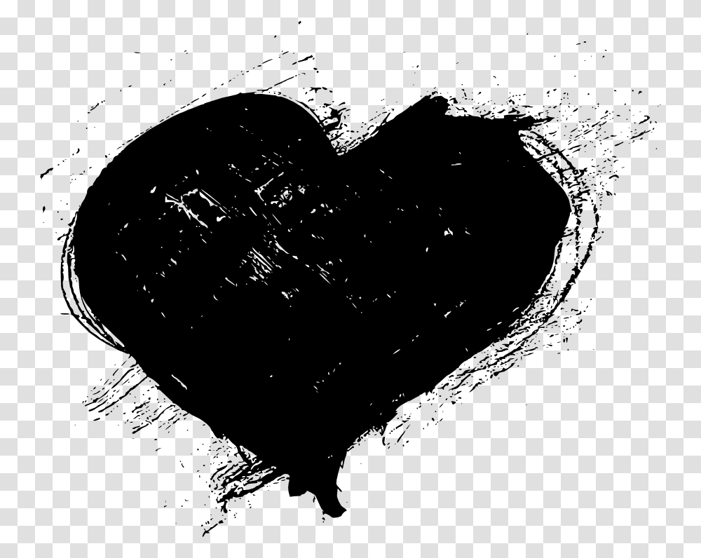 Brush Heart Heart, Silhouette, Stencil, Bird, Animal Transparent Png