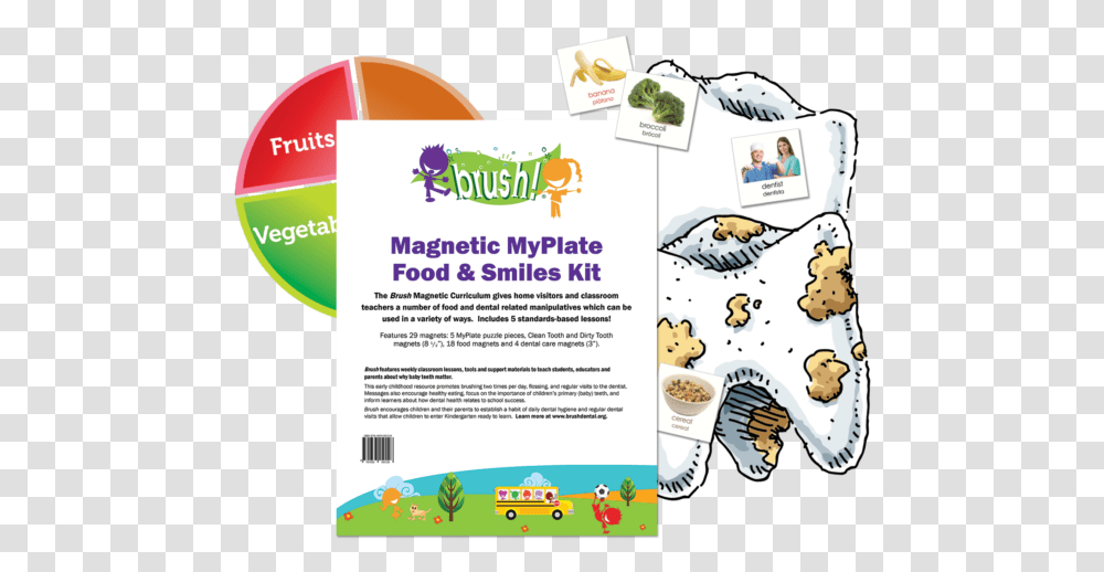 Brush Magnetic Myplate Food & Smiles Curriculum Kit Kids School, Advertisement, Flyer, Poster, Paper Transparent Png