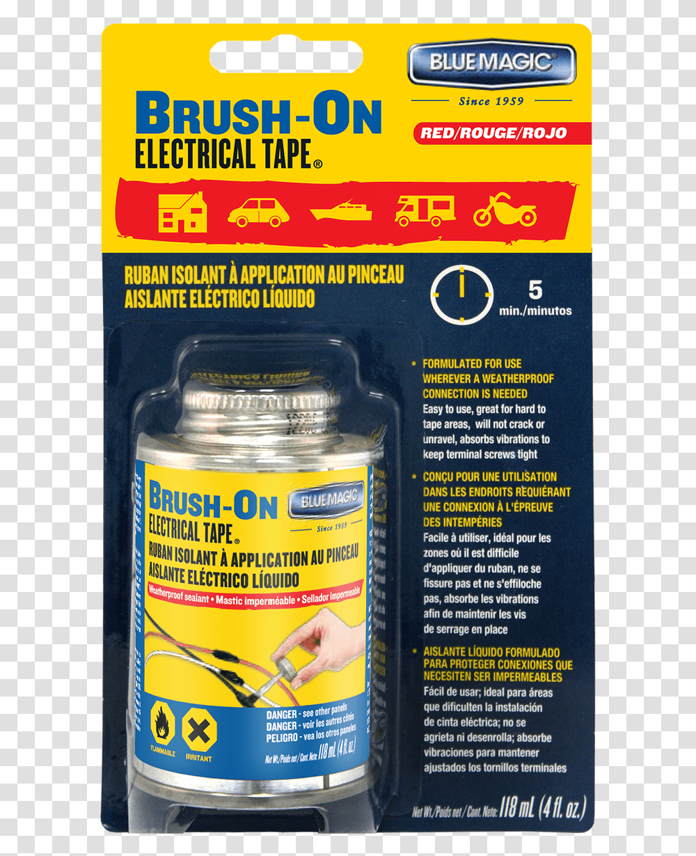 Brush On Electrical Tape Red Bc Blue Magic Brush On Electrical Tape Sds, Beer, Poster, Advertisement, Bottle Transparent Png