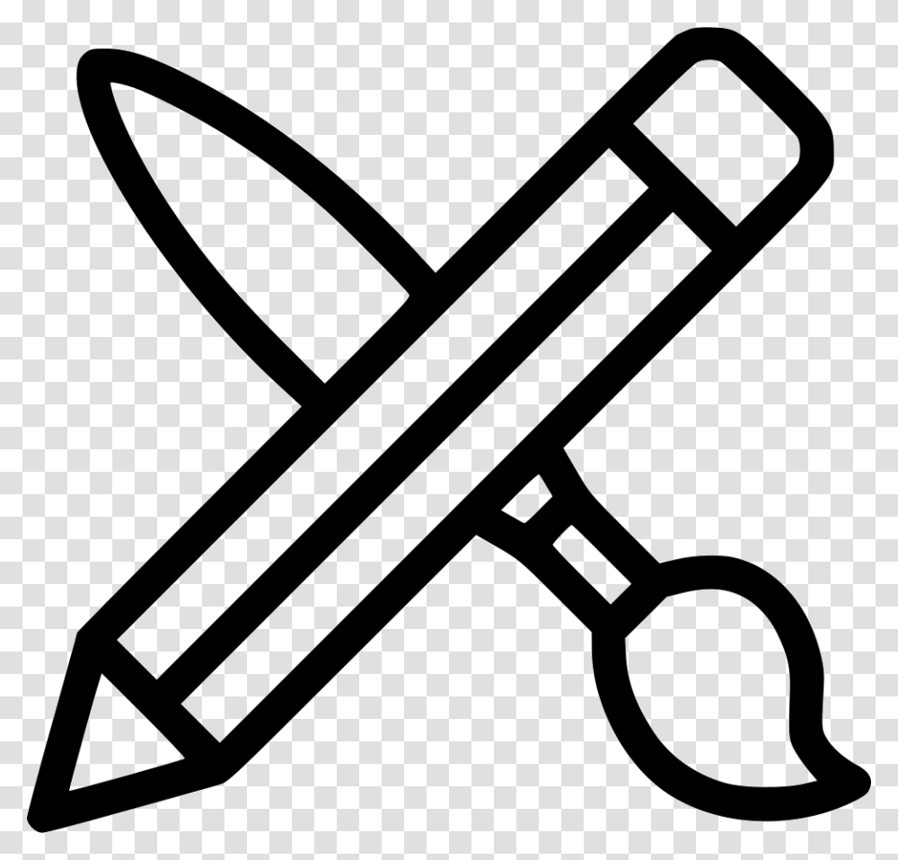 Brush Pencil Tools Content Marketing Icon, Scissors, Blade, Weapon, Weaponry Transparent Png