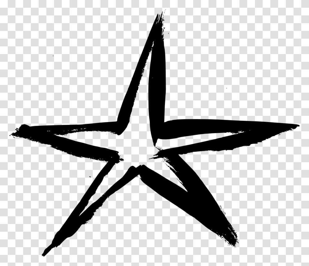 Brush Stroke Star, Star Symbol, Silhouette Transparent Png