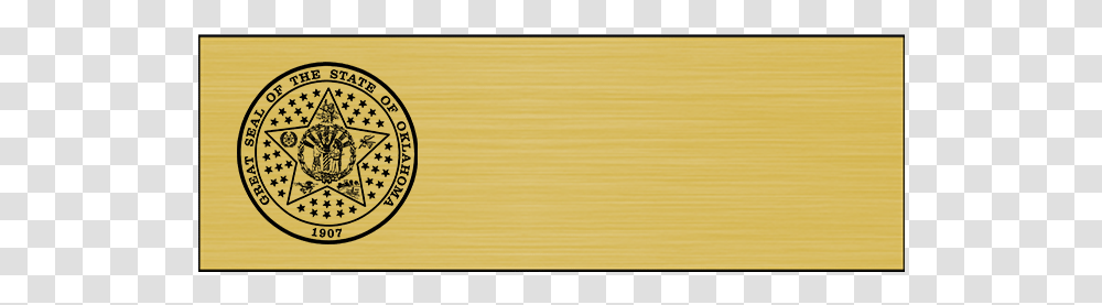 Brushed Gold Name Badge With The Oklahoma State Seal Circle, Plywood, Rug, Oars, Tabletop Transparent Png