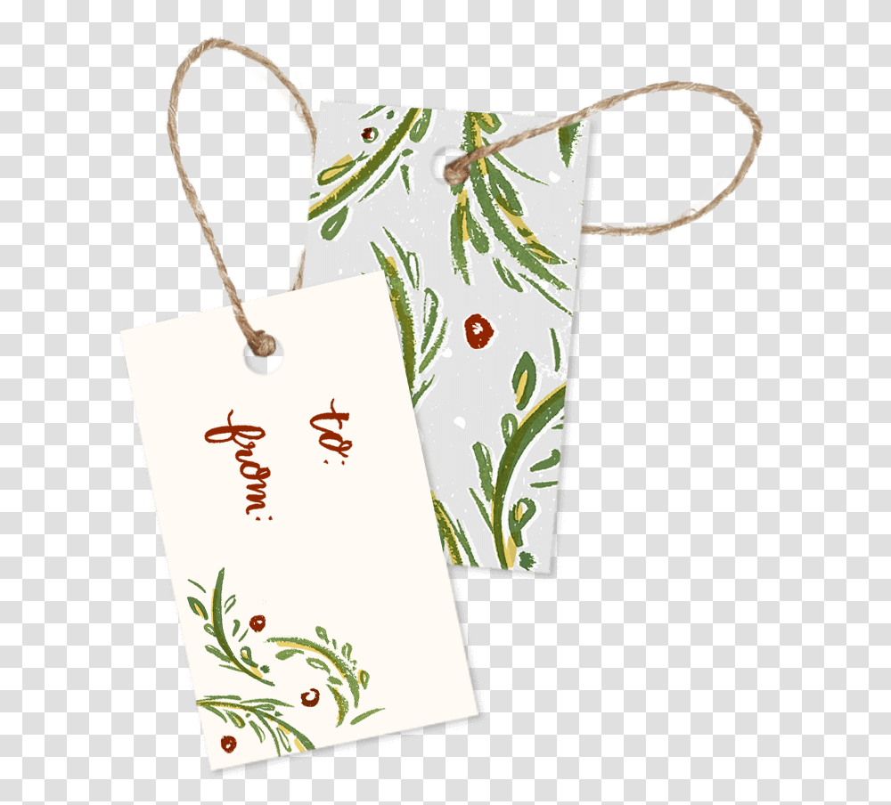 Brushed Holly Christmas Gift Tags Pack Of Paper, Bag, Shopping Bag, Handwriting Transparent Png