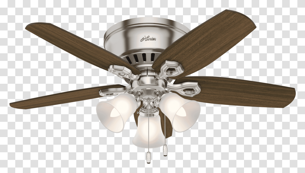Brushed Nickel 42 Inch Ceiling Fan With Light, Appliance, Electric Fan, Light Fixture Transparent Png