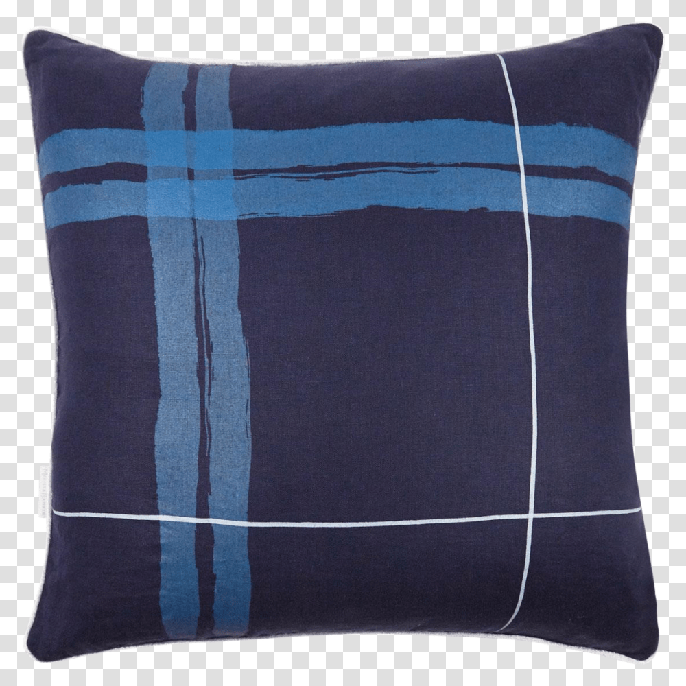 Brushstroke Plaid 22 Pillow Navy Blue Chairish Dark Cushion, Rug, Blanket Transparent Png