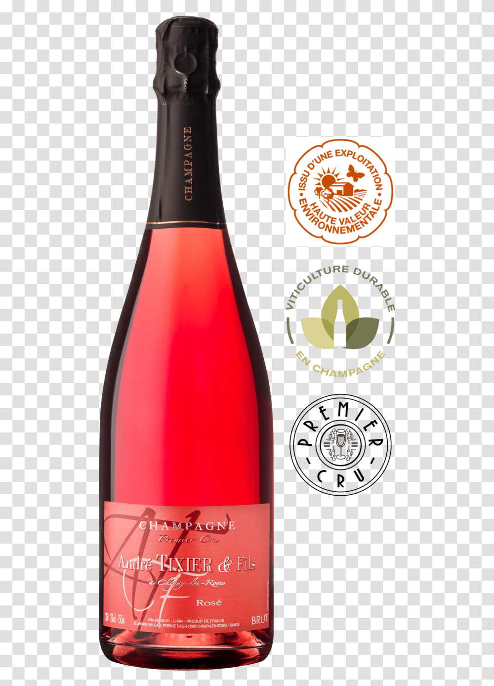 Brut Ros - Organic Champagne Avid Vines Lovely, Beverage, Drink, Bottle, Alcohol Transparent Png