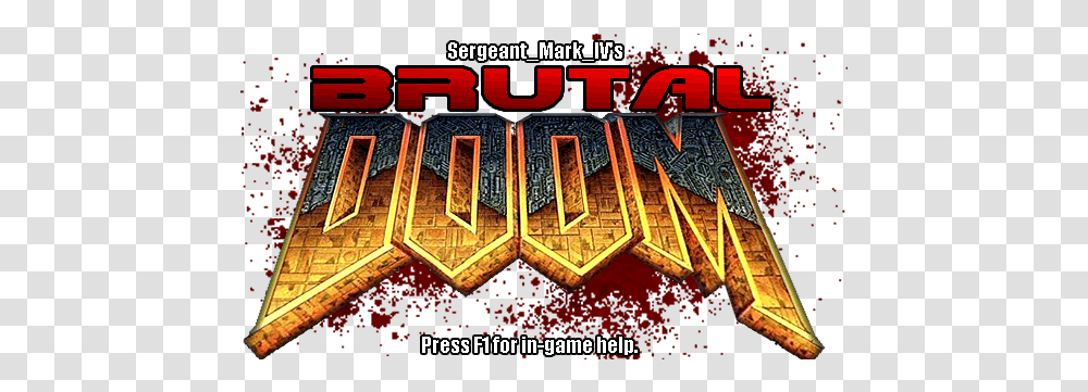 Brutal Doom Brutal Doom Logo, Alphabet, Text, Advertisement, Rug Transparent Png