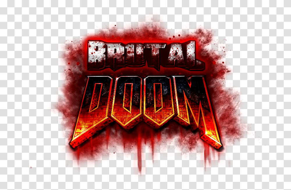 Brutal Doom Logo Image Brutal Doom Icon, Text, Light, Graphics, Art Transparent Png
