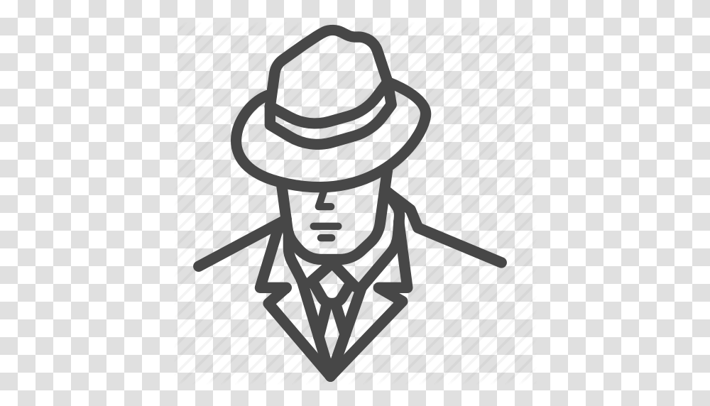 Brutal Gangster Henchman Mafia Man Member Icon, Apparel, Cowboy Hat, Sun Hat Transparent Png