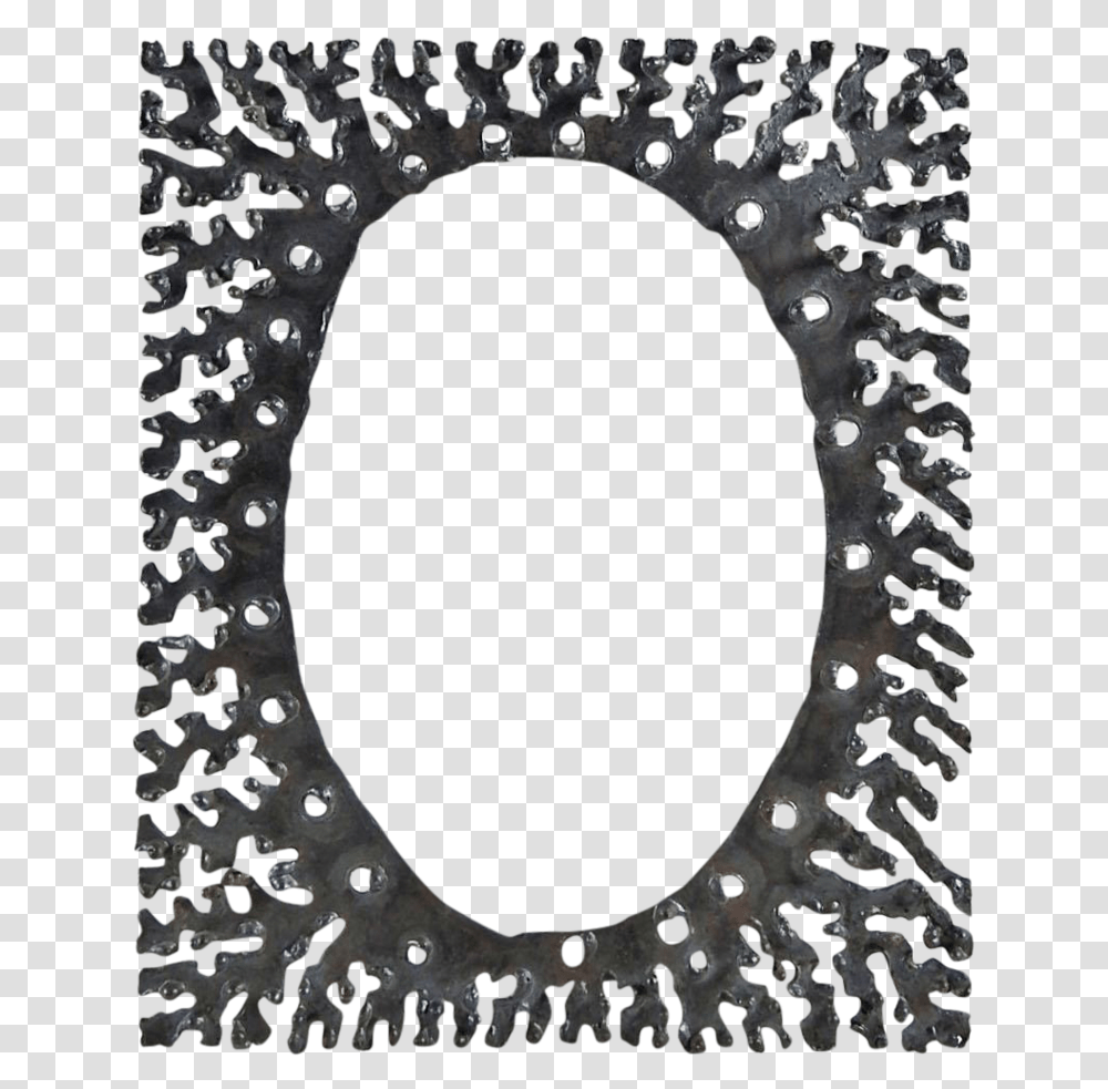 Brutalist Iron Picture Or Mirror Frame Circle, Oval, Rug Transparent Png