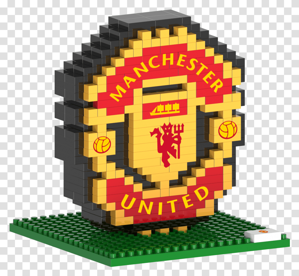 Brxlz Manchester United Fc Team Logo 3d Manchester United Logo Lego, Toy, Super Mario, Pac Man Transparent Png