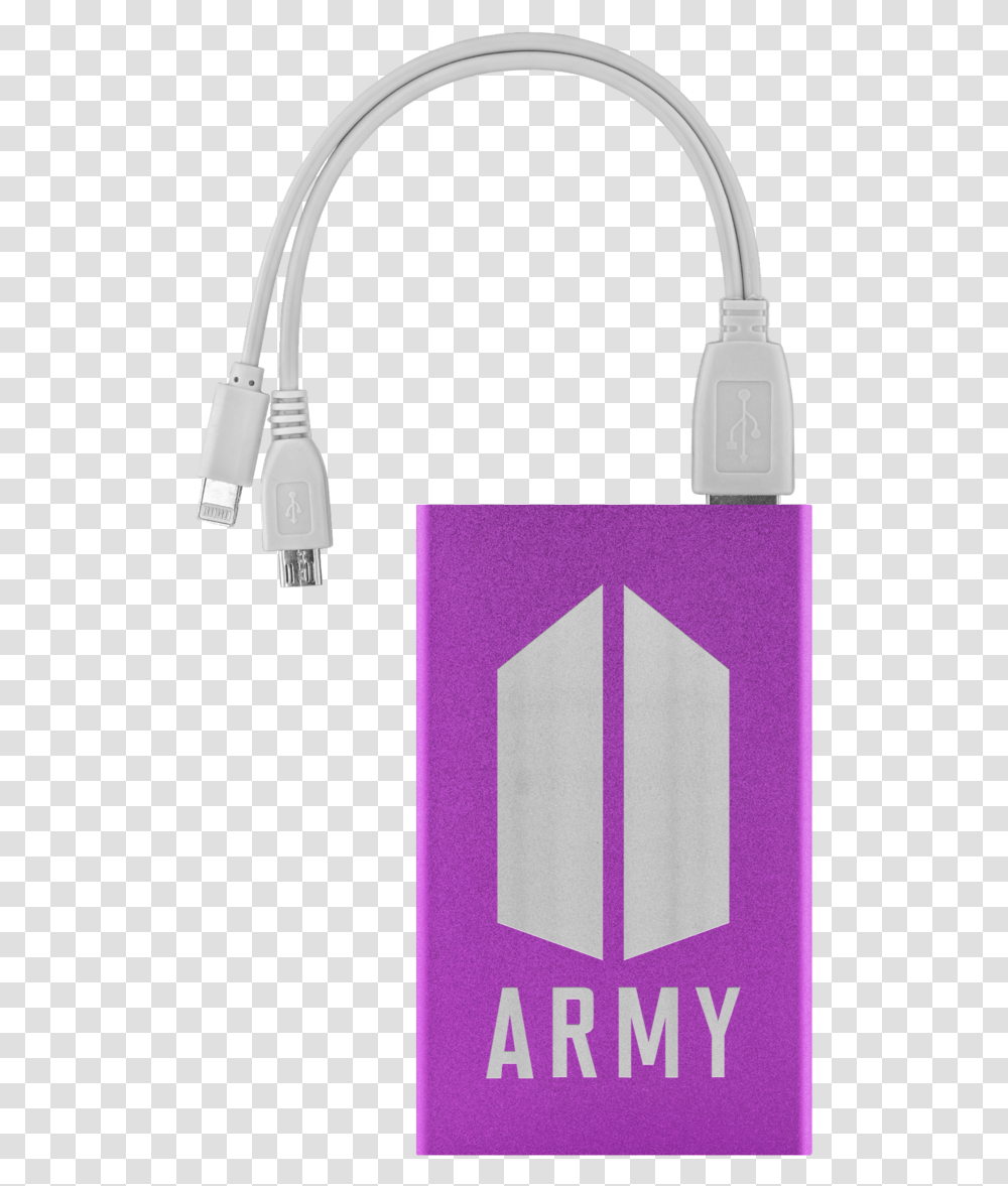 Bts Army Logo Power Bank Bts Army Logo Red, Adapter, Plug, Bottle Transparent Png