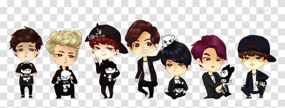 Bts Cartoon, Doll, Toy, Person, People Transparent Png