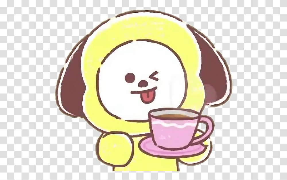 Bts Clipart Download Chimmy With Coffee, Coffee Cup, Pottery, Beverage, Drink Transparent Png