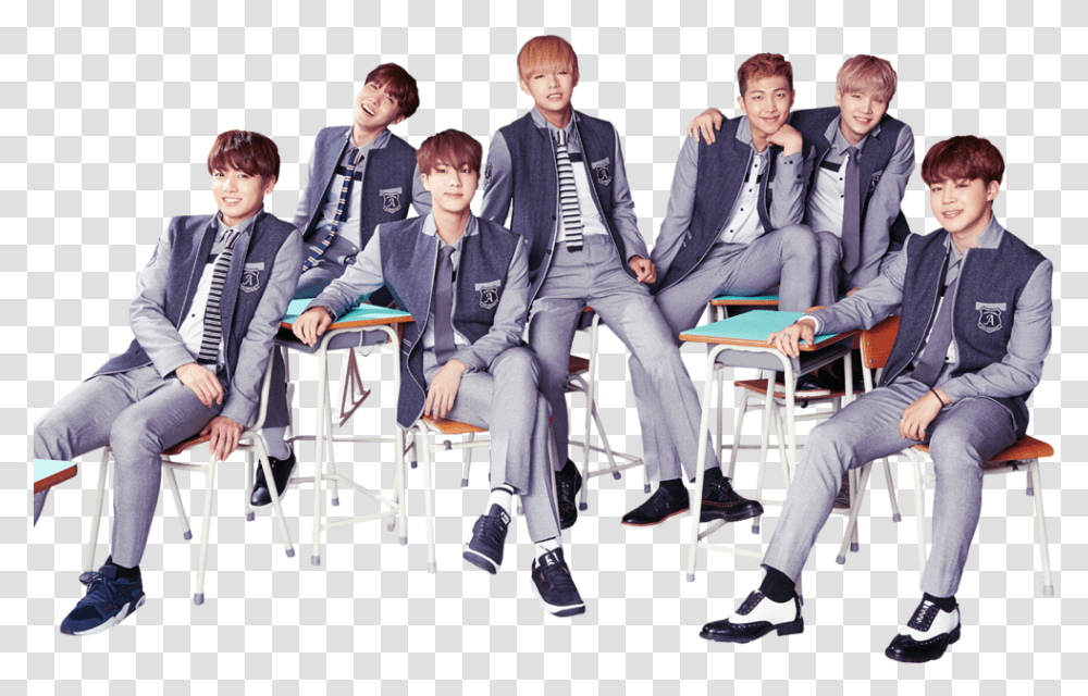 Bts High School Uniform By Superseoul11 Db7m3oh Bts School Uniform, Sitting, Person, Furniture Transparent Png