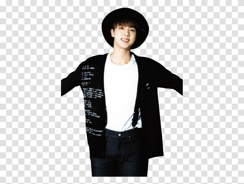 Bts I Need U Japanese Jin Bts Jin Wearing Hats, Apparel, Sleeve, Long Sleeve Transparent Png