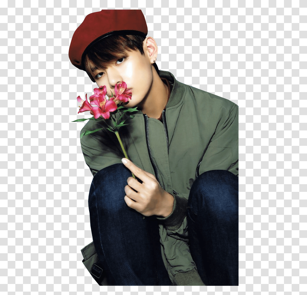 Bts I Need You Taehyung With A Hat, Plant, Person, Human Transparent Png