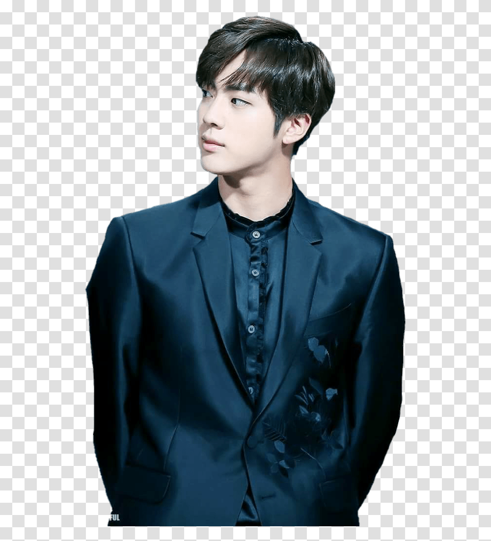 Bts Jin With Beard, Suit, Overcoat, Person Transparent Png
