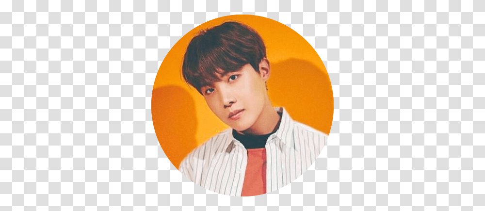 Bts Jung Hoseok Orange Circle Sticker J Hope In Yellow, Face, Person, Female, Hair Transparent Png