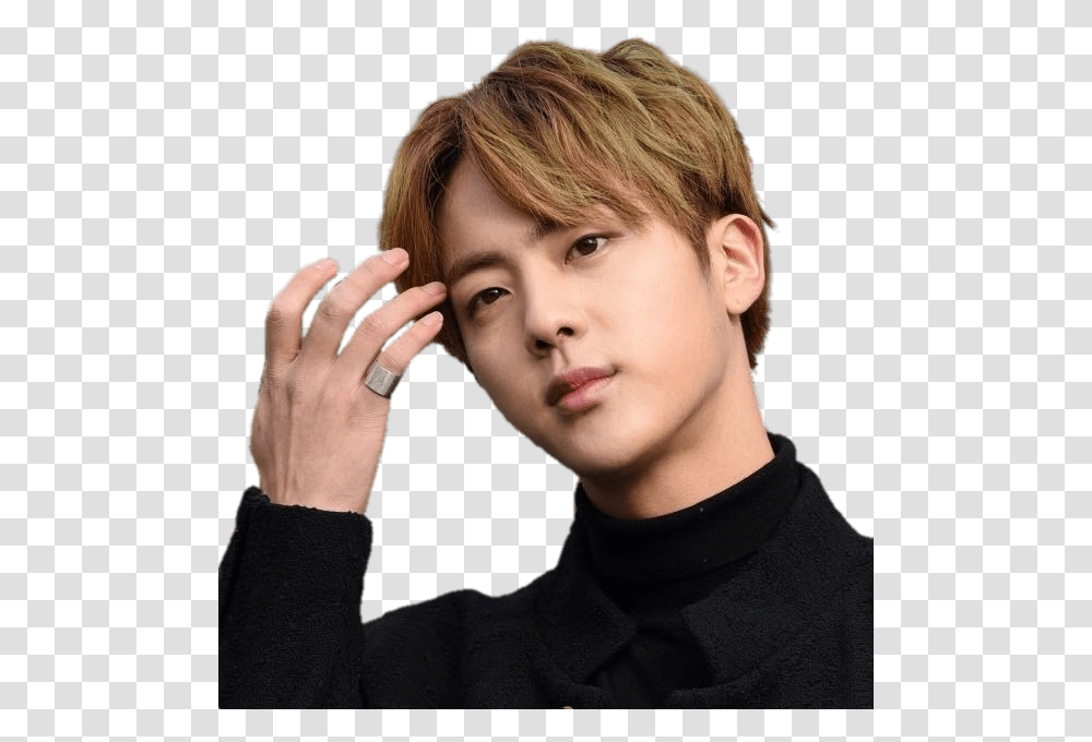 Bts Jungkook Bts Jin Brown Hair, Face, Person, Human, Finger Transparent Png