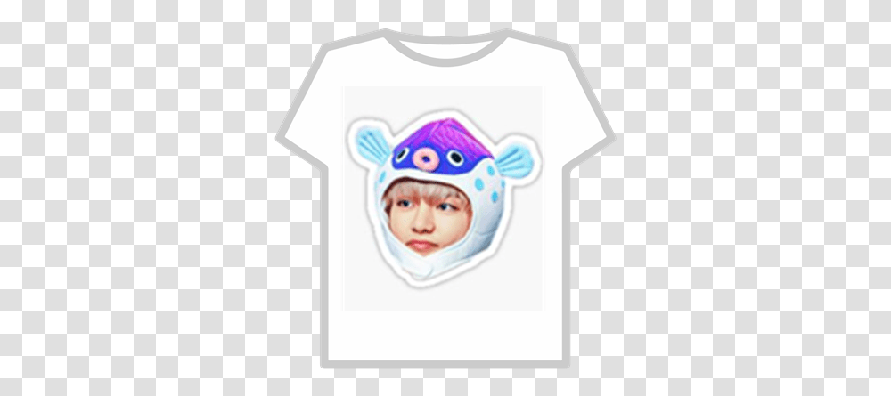 Bts Kim Taehyung Fish Hat <3 Roblox Baby, Clothing, Person, T-Shirt, Text Transparent Png