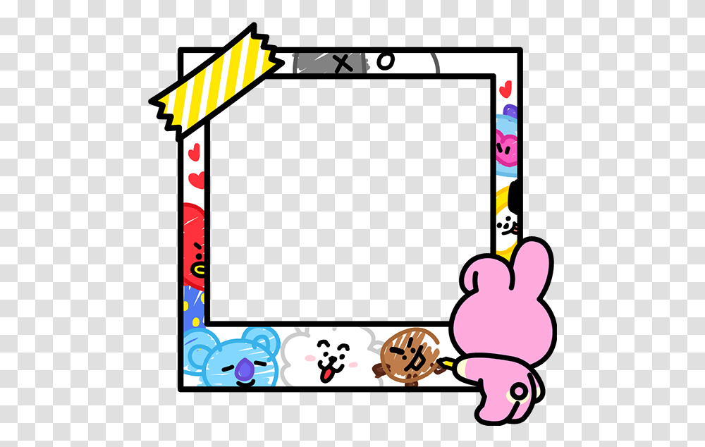 Bts Sticker Cute Kook Love Pink Bts Frame, Fence Transparent Png