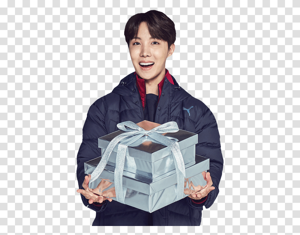 Bts X Puma The Winter Story, Person, Human, Gift Transparent Png