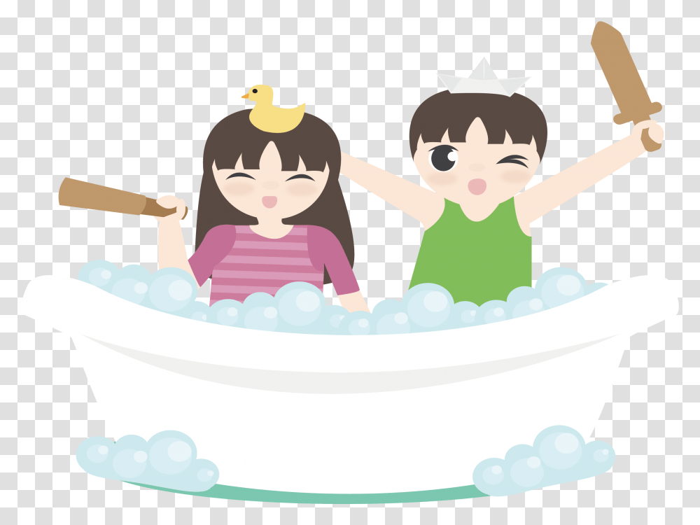 Bubble Bath Cartoon, Tub, Bathtub, Face, Birthday Cake Transparent Png