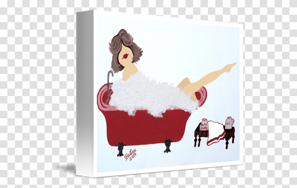 Bubble Bath Girl No Face By Barbara Wilford Gentry Happy, Furniture, Person, Horse, Art Transparent Png