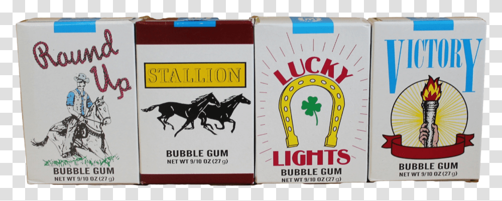 Bubble Gum Cigarettes, Label, Horse, Mammal Transparent Png