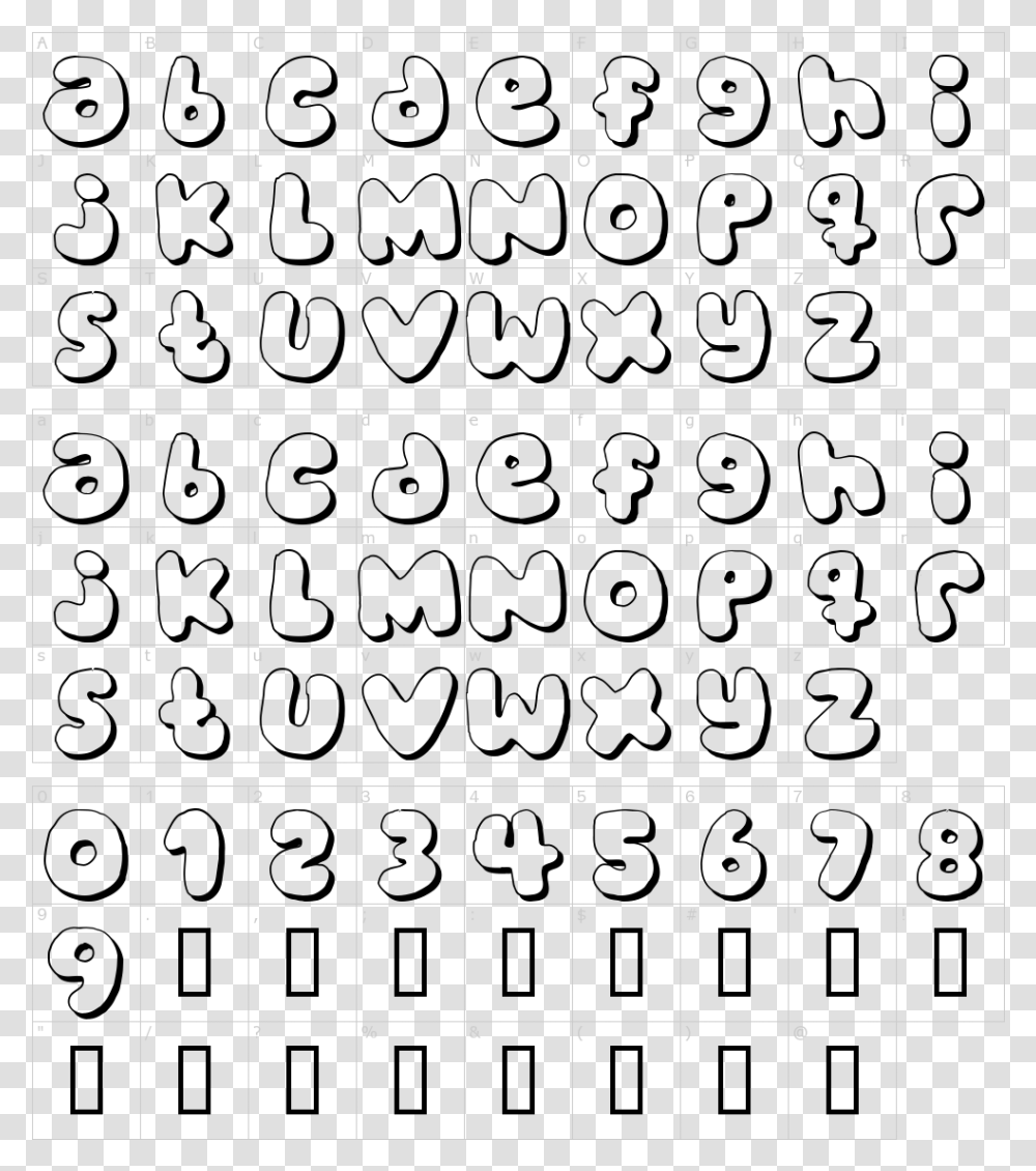 Bubble Letters Font, Number, Calendar Transparent Png