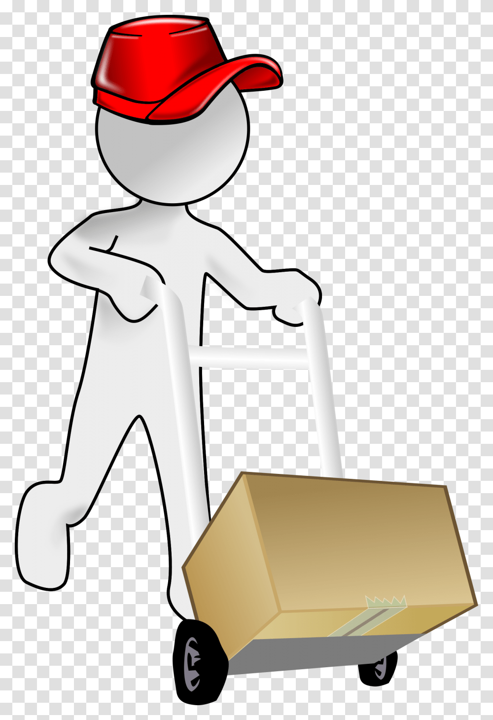 Bubble Person Carrying A Packet Using A Crate Clip Red Cap Clip Art, Bag, Shopping Bag Transparent Png
