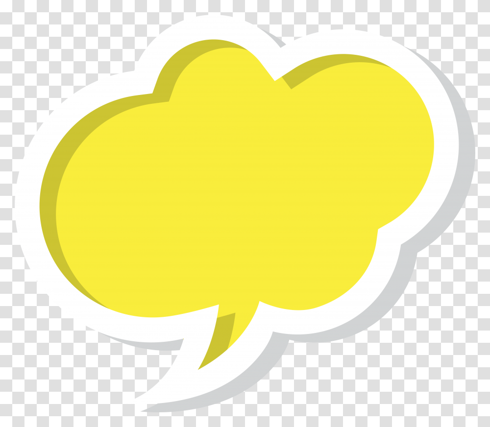 Bubble Speech Cloud Yellow Clip Art Image Heart, Tennis Ball, Sport, Sports, Food Transparent Png
