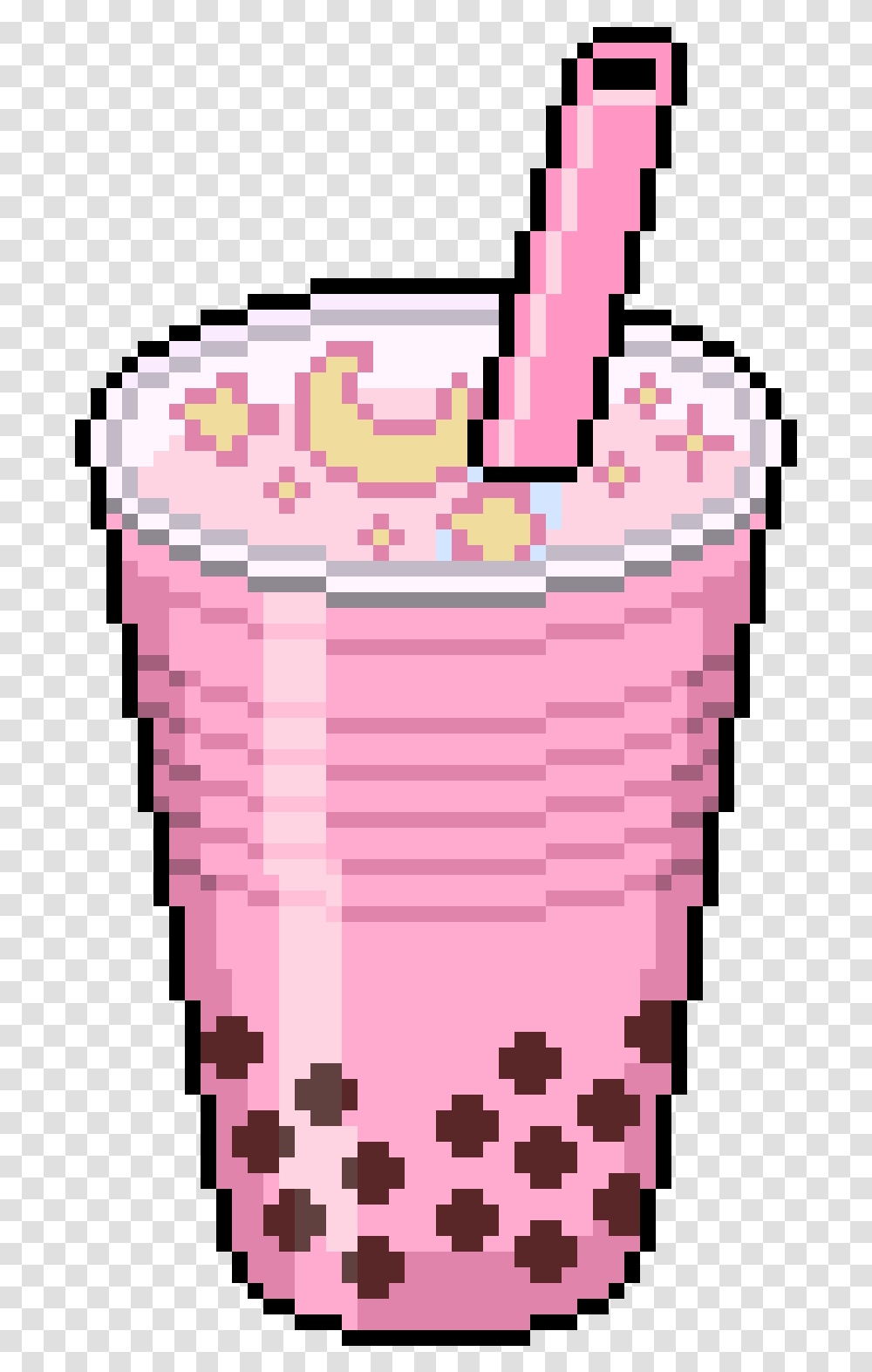 Bubble Tea Pixel Art, Cream, Dessert, Food, Creme Transparent Png