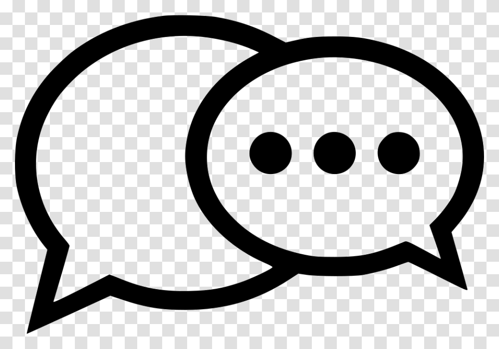 Bubbles Talk Chat Conversation More Wait Comments Conversation Icon, Label, Stencil, Logo Transparent Png