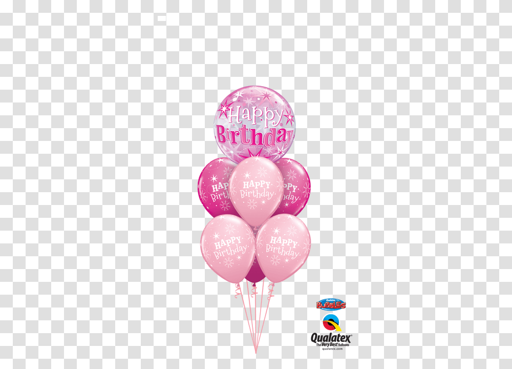 Bubbly Girl Happy Birthday Pink Balloons Transparent Png