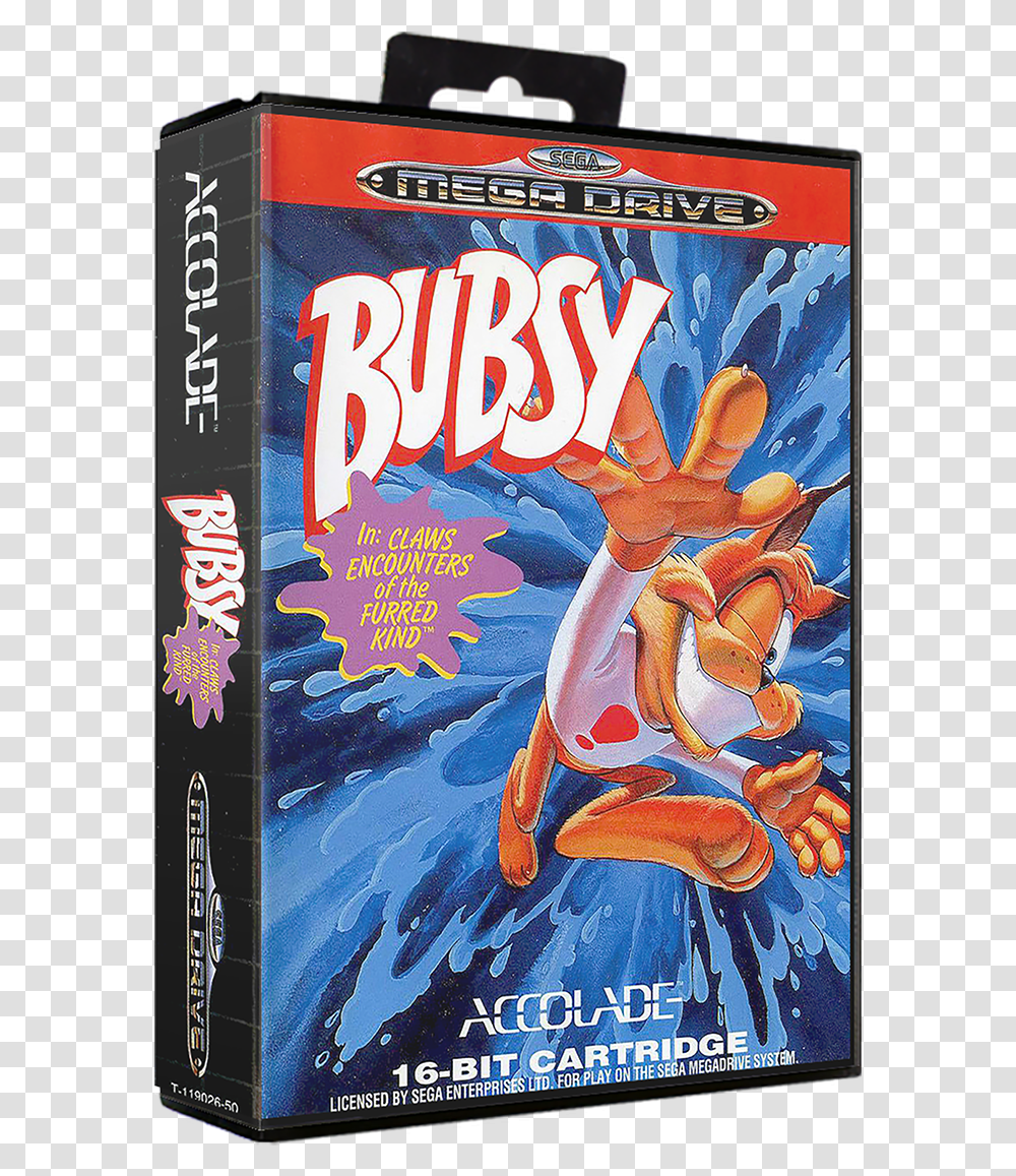 Bubsy Sega Mega Drive, Book, Comics, Poster, Advertisement Transparent Png